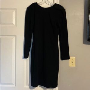 Black dress with rhinestone trim
